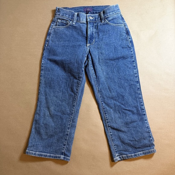 Vintage NYDJ Not Your Daughter's Jeans Capris Stretch Embroidered Aztec 0P USA - Picture 4 of 10